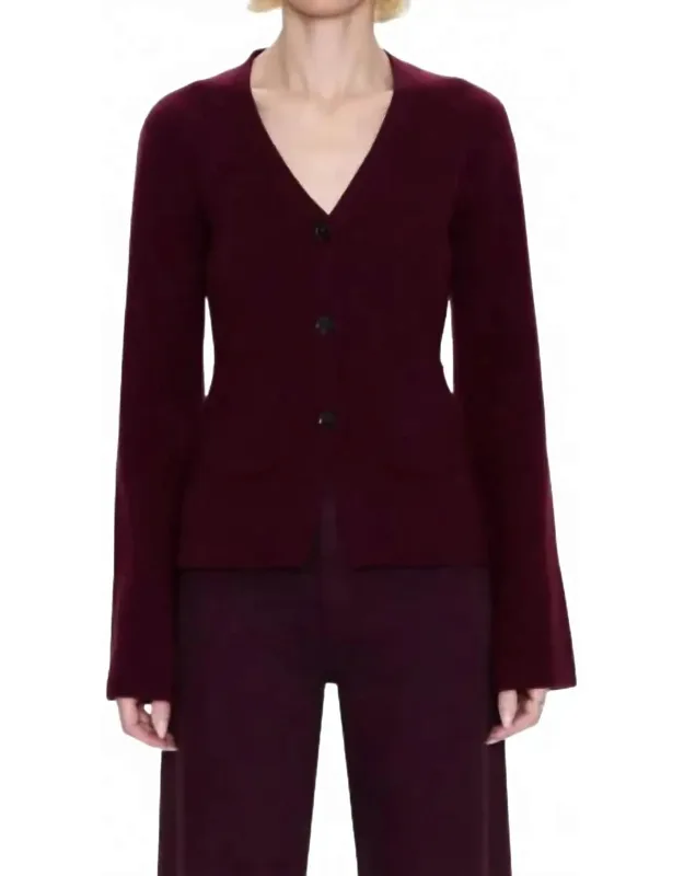 Aeron Cardigan With V-neck Silhouette And Relaxed Fit