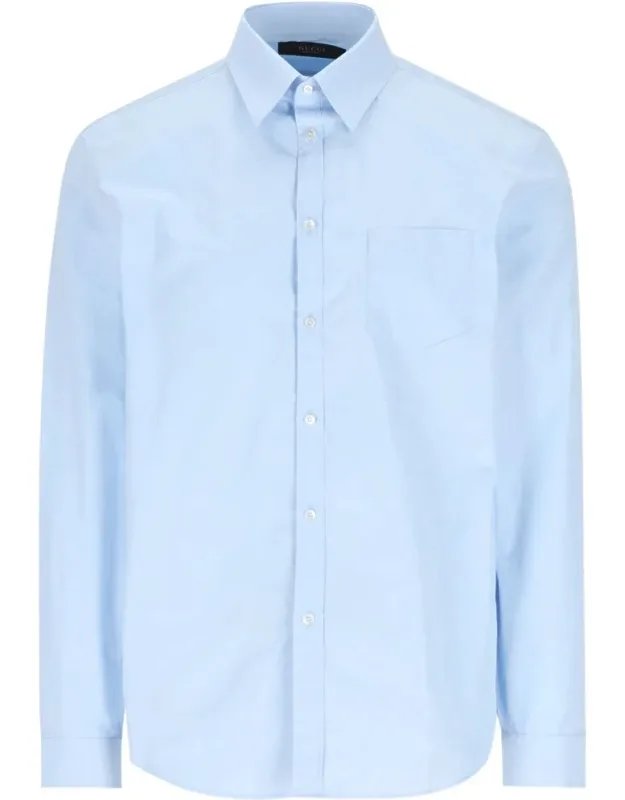 Cotton Shirt With Button Fastening And Long Sleeves