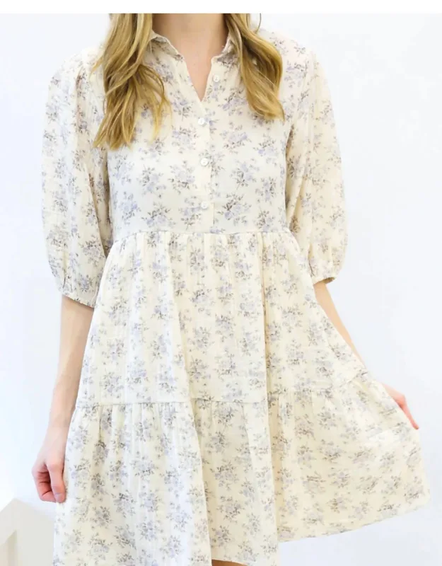 Quilted Floral Tier Dress