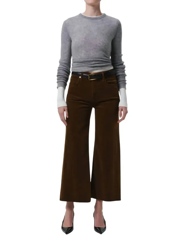 Lyra Wide Leg Crop Corduroy Pants With High-rise Waist And Relaxed Fit