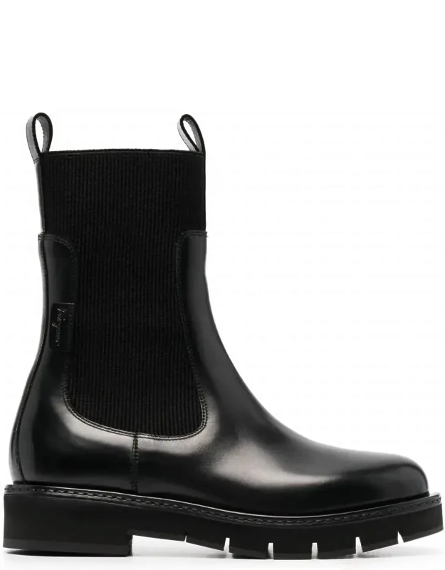 Cleated-sole Leather Chelsea Boots
