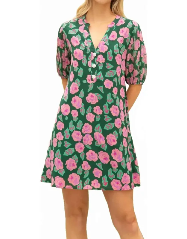 Embellished Button Dress