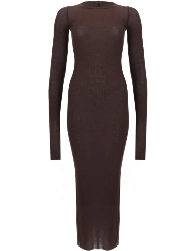 Long-sleeved Midi Dress