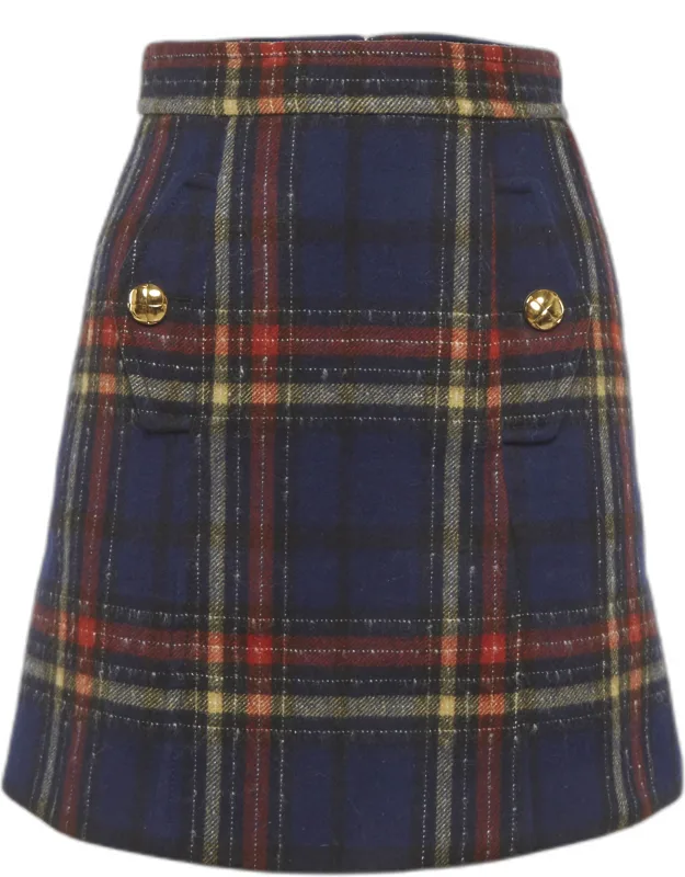 Plaid Wool Mini Skirt