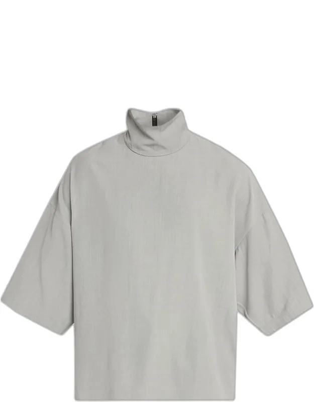 High-neck Short-sleeve Shirt