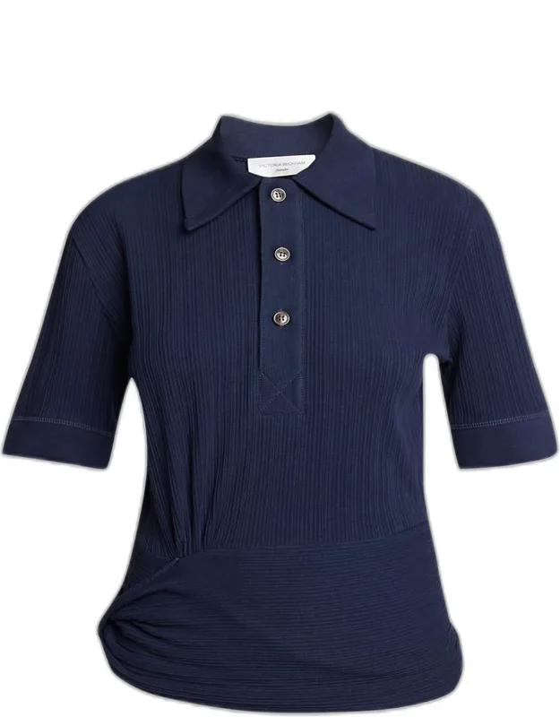 Twisted Rib Short-sleeve Polo Shirt