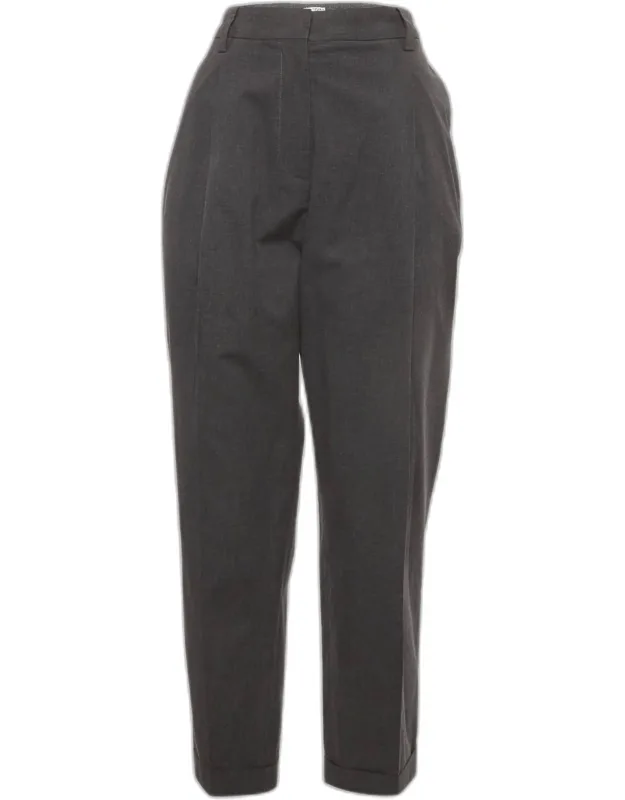 Cotton Blend Straight Fit Trousers