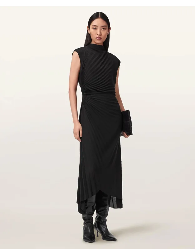 Pleated Midi Dress