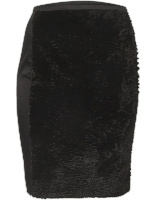Twill Velvet Pencil Mini Skirt