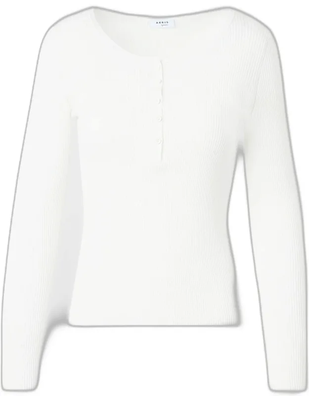 Cotton Knit Henley Sweater