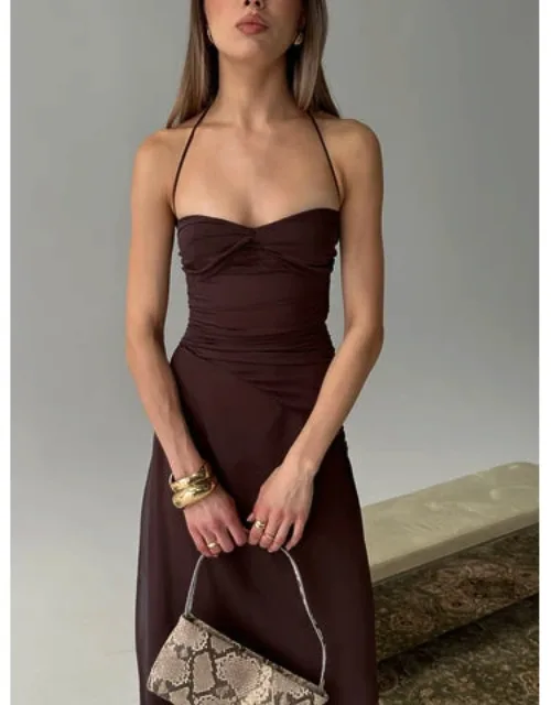 Halter Chiffon Maxi Dress
