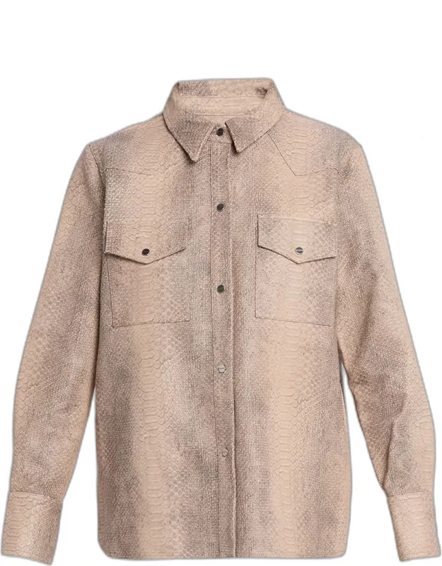 Embossed Python Leather Shirt