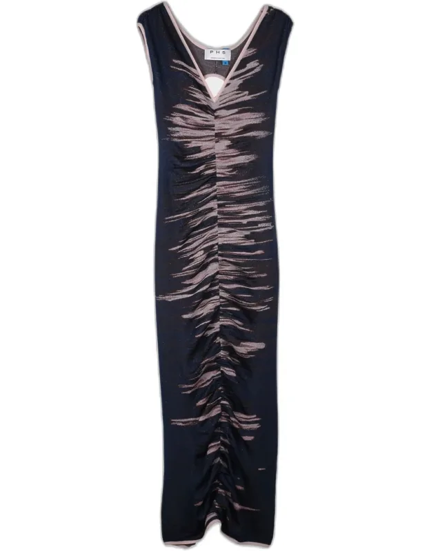 Ruched Open-back Maxi Dress