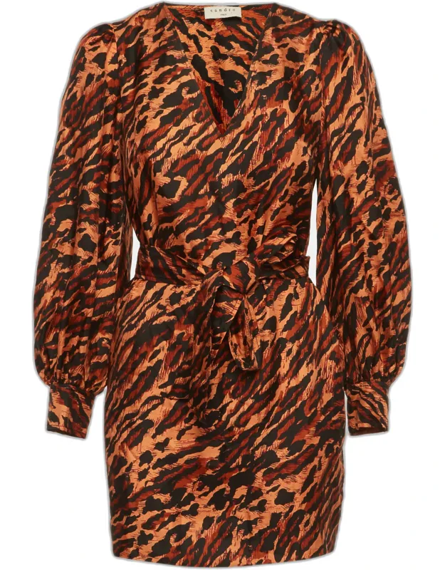 Leopard Print Silk Mini Dress
