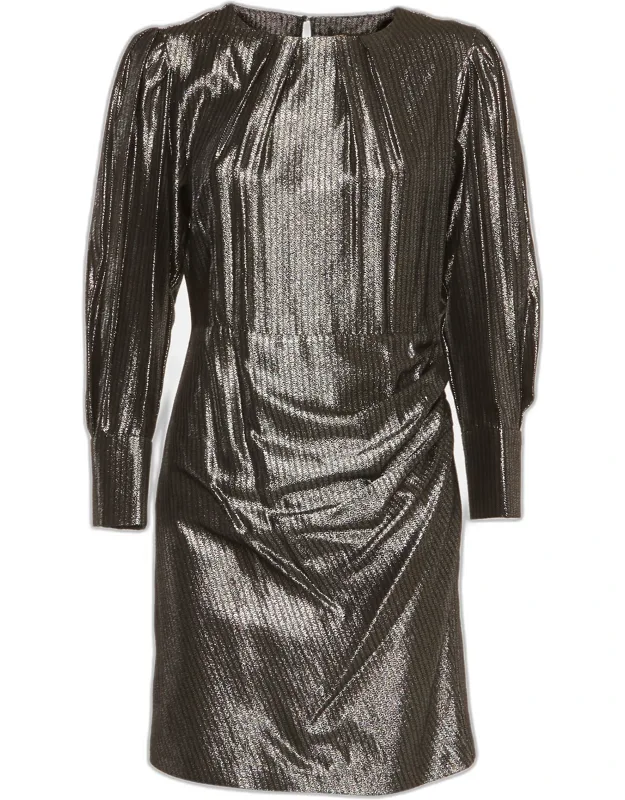 Metallic Lamé Striped Dress