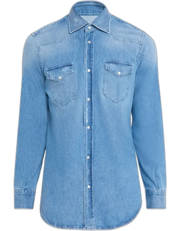 Denim Snap-front Western Shirt