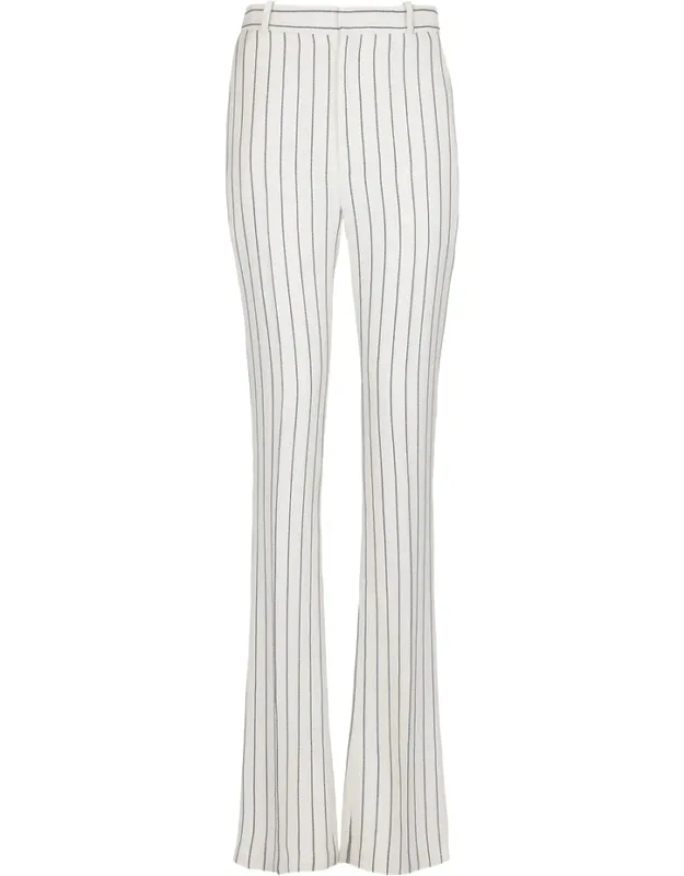 Pinstripe Flared-leg Trousers