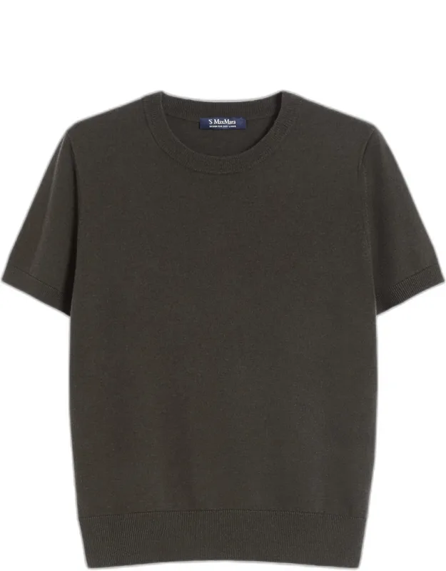 Wool Short-sleeve Crewneck Sweater