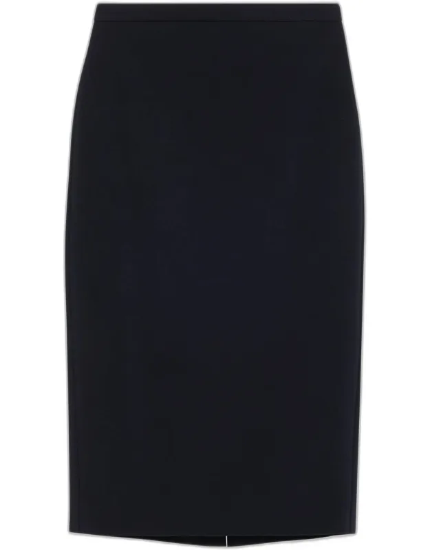 Wool Midi Pencil Skirt