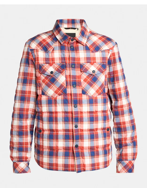 Quilted Plaid Snap-front Western Shirt