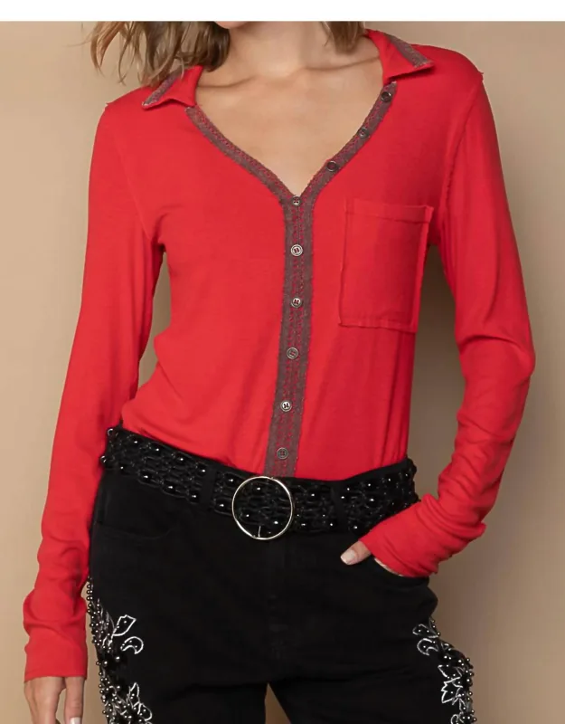 V-neck Ribbed Top