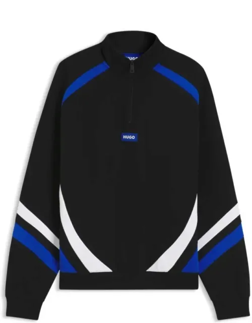 Stretch-cotton Sweatshirt With Colorful Paneling