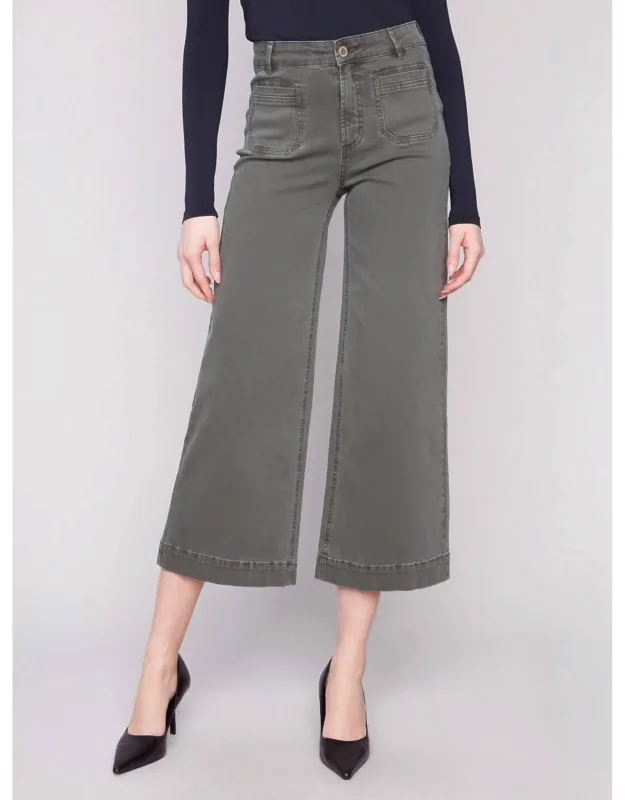 Patch Pocket Flare Twill Pants