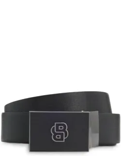 Reversible Belt In Italian Leather With Interchangeable Buckles