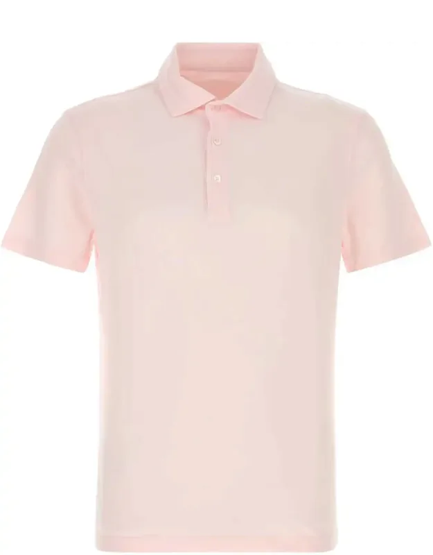 Light Pink Stretch Cotton Polo Shirt