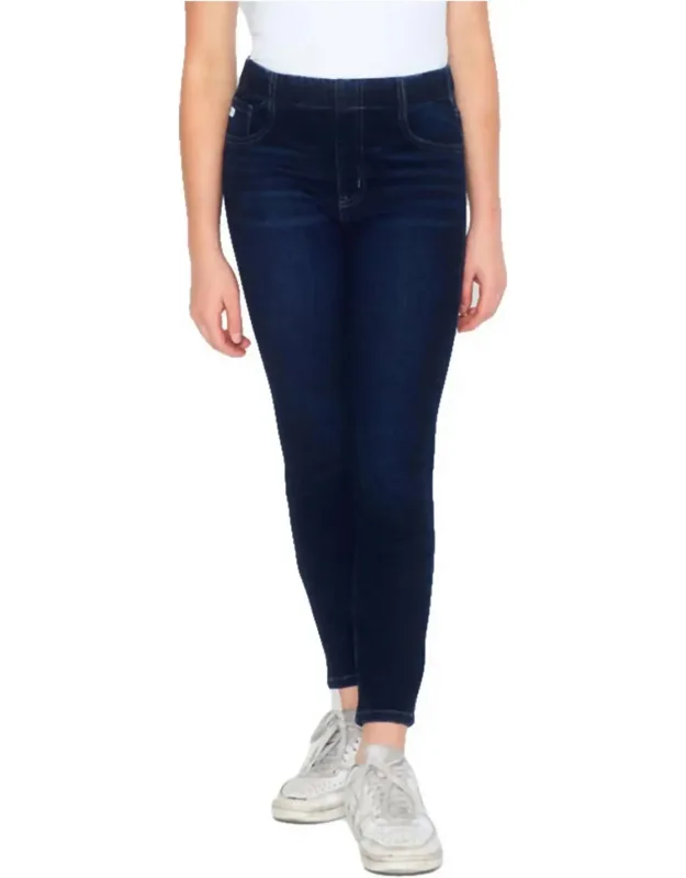 High Rise Ankle Skinny Jeans With Five-pocket Design And Comfortable Stretch