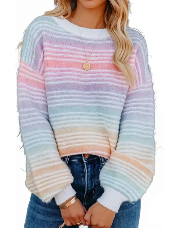 Pastel Pullover Striped Sweater