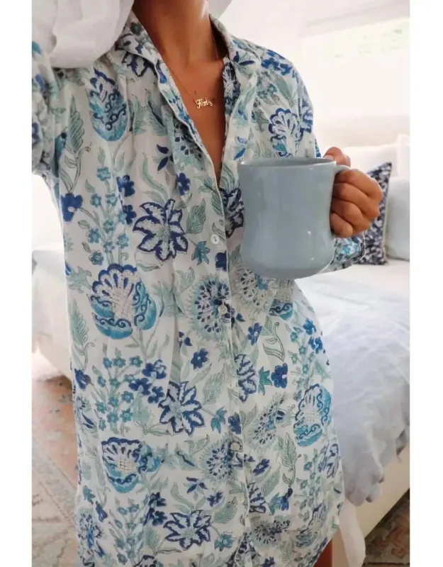 Pajama Dress In Floral