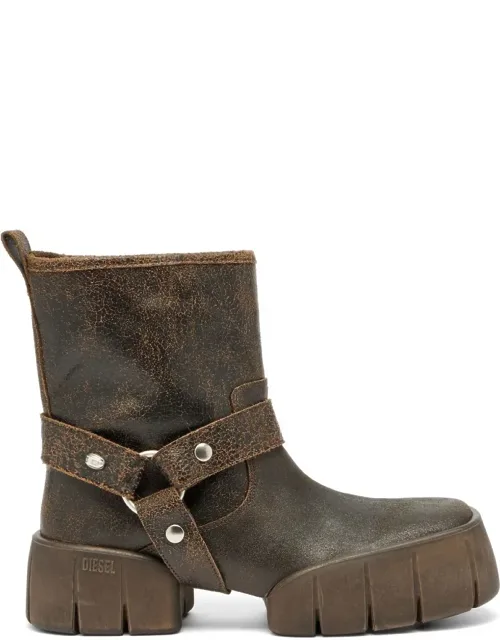 Ankle Boots With Distressed Leather