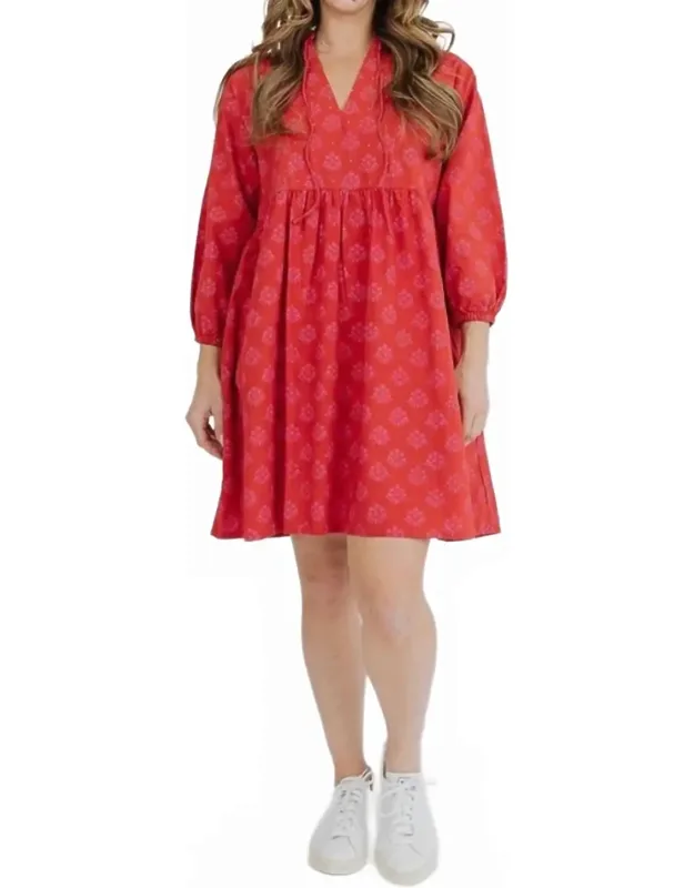 Floral Stamp Mini Dress