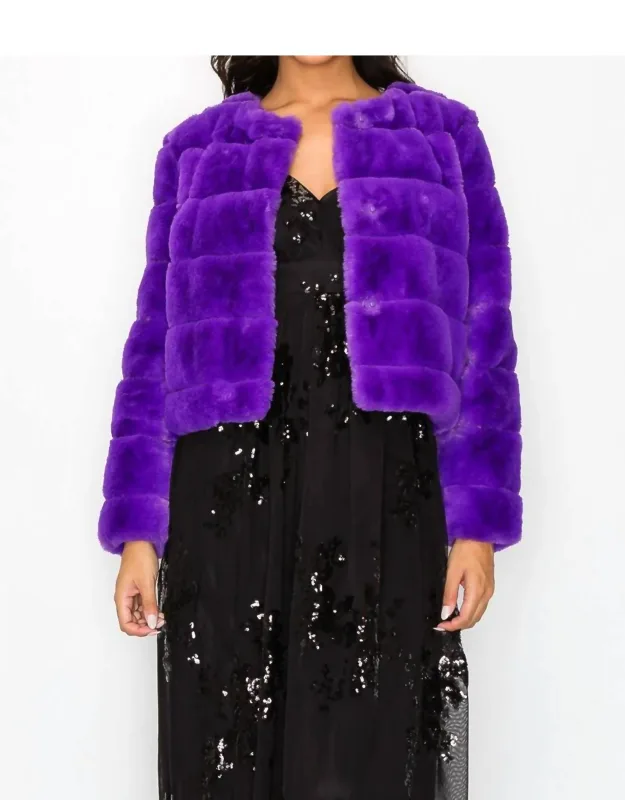 Faux Fur Buttoned Quilted Jacket