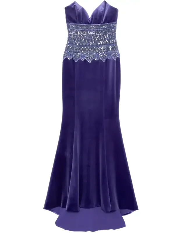 Embroidered Strapless Dress