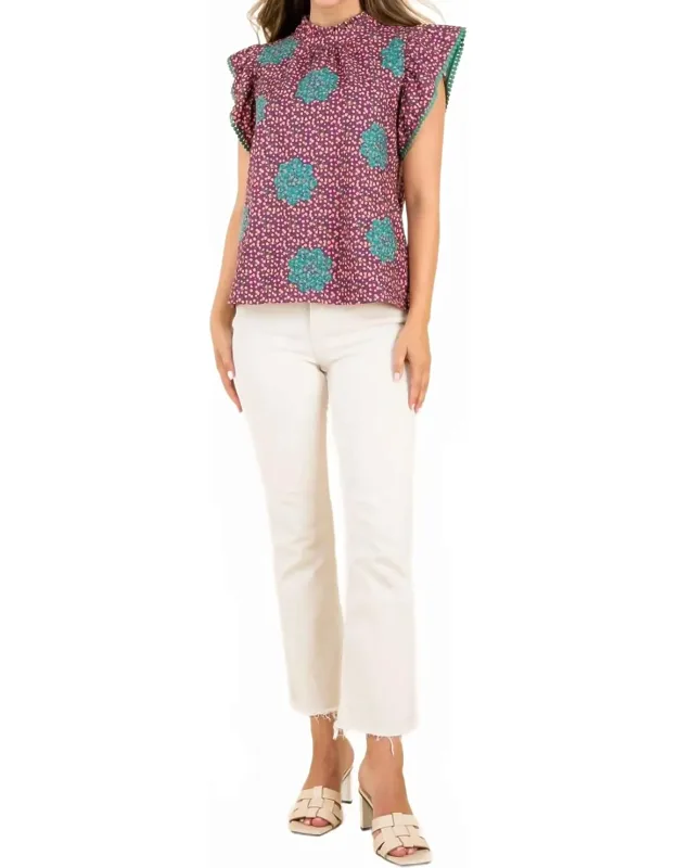Twists & Turns Flutter Sleeve Top