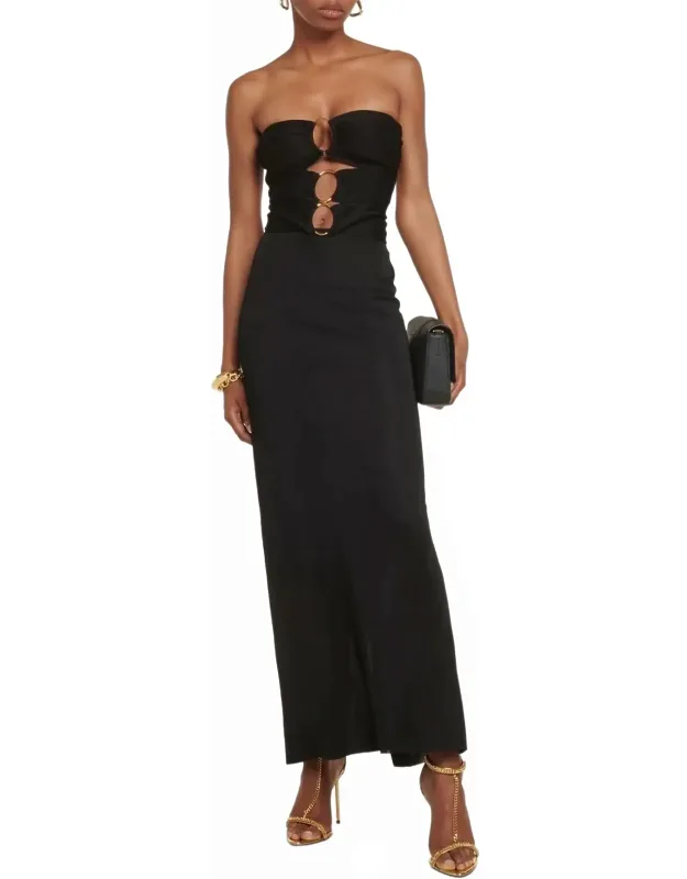 Strapless Lingerie Dress With Gold Circles And Tie Back