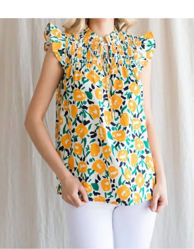 Golden Blooms Top