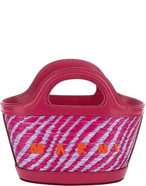 Micro Raffia Tote With Wavy Design