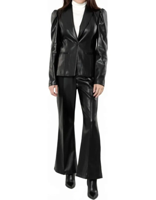 Vegan Leather Wide Crop Pants