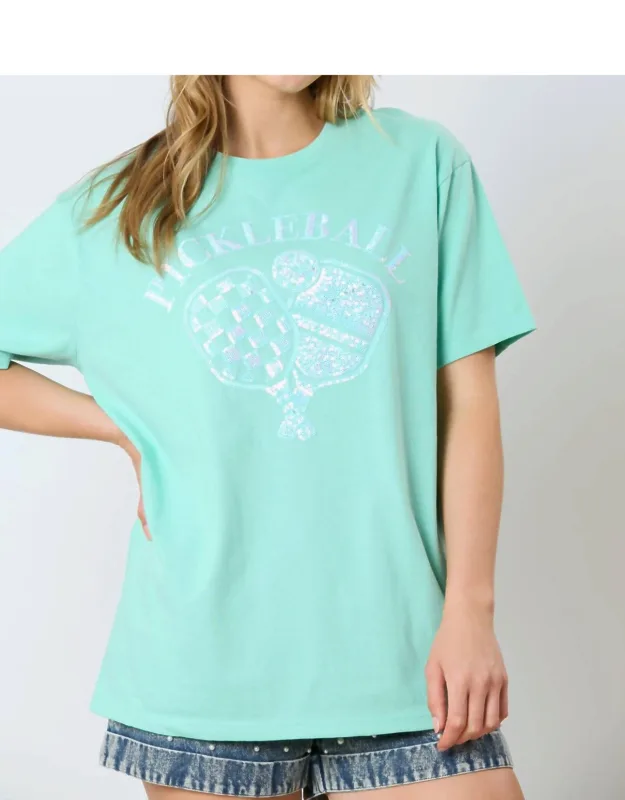 Sequin Pickleball Basic Short Sleeve Top
