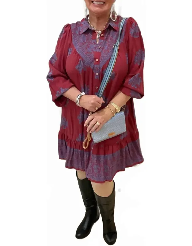 Border Print Dress