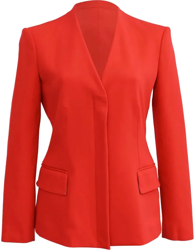 Hidden-buttoned Blazer With Pockets In Wool