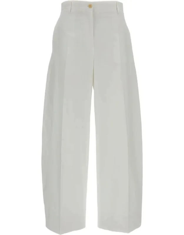 Wide-leg Cotton Trousers