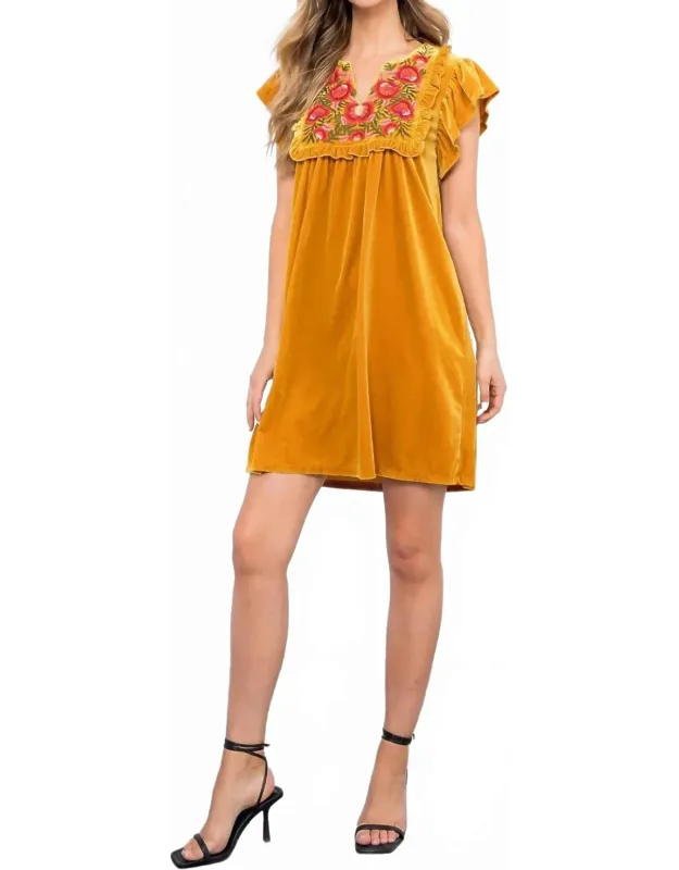 Velvet Embroidered Dress