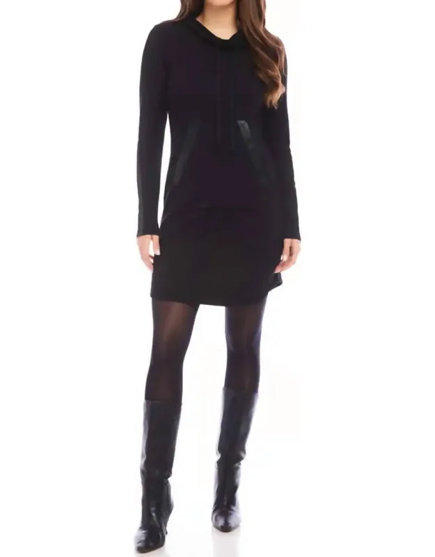 Faux Leather Patch Dress