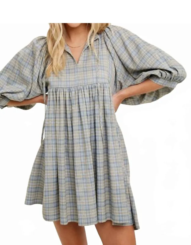 Puff Sleeve Mini Dress