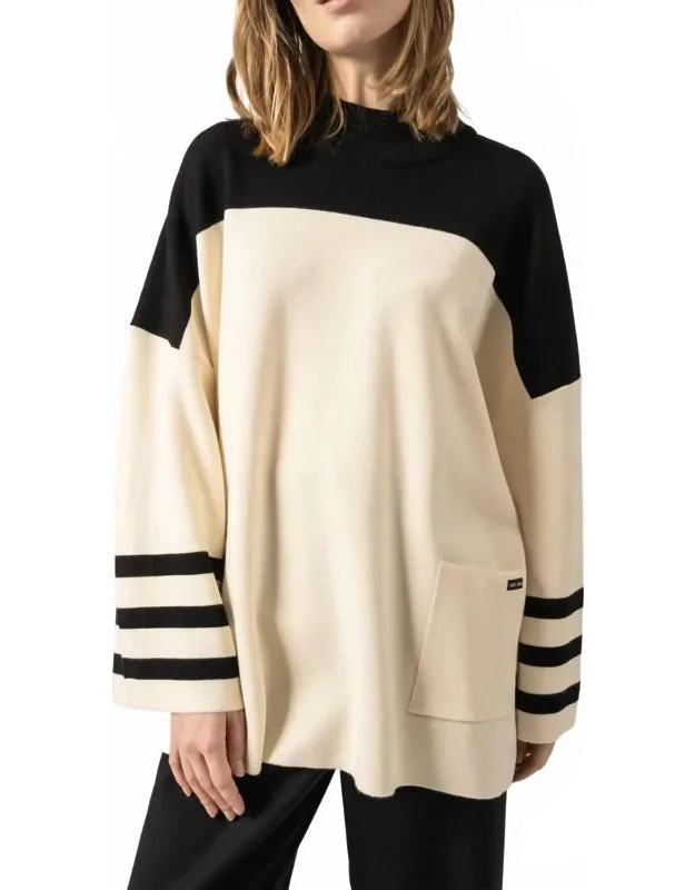 Givre Mock-neck Wool Tunic Sweater