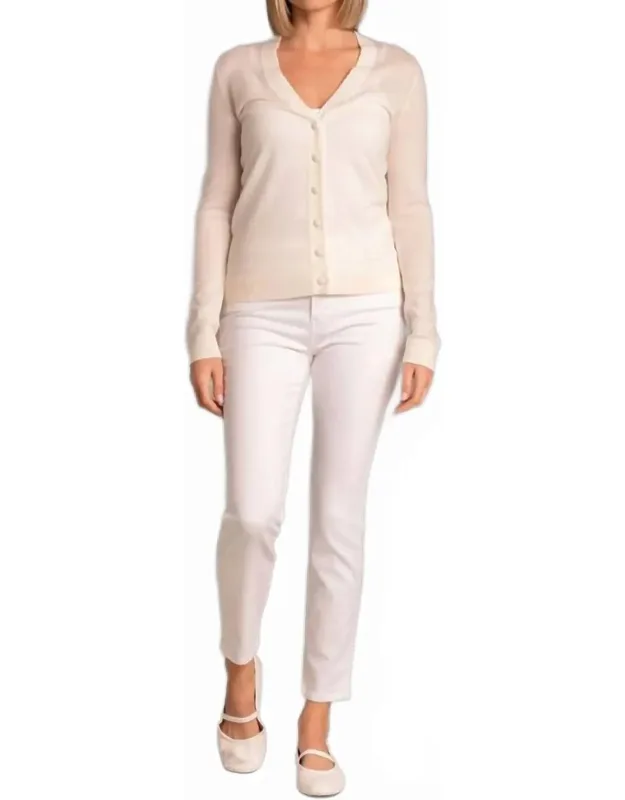 V-neck Full Length Cardigan